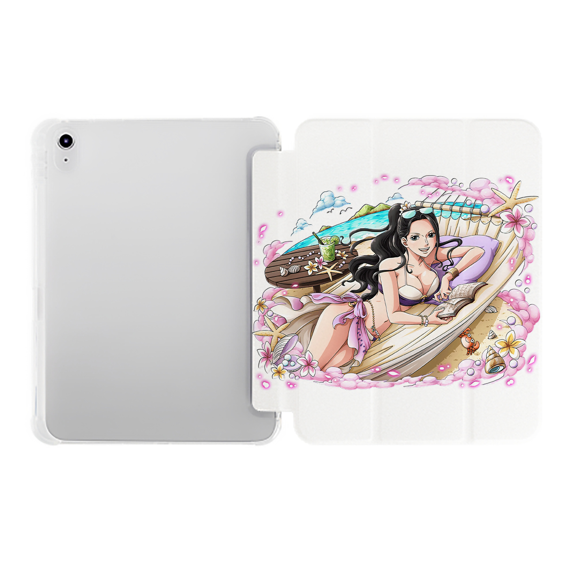 （画像用） ワンピース ニコ・ロビン ONE PIECE Nico Robin IPad ケース ペン収納付き 三つ折りスタンド PUレザー×シリコン 対応機種9.5/10.5/10.9インチ